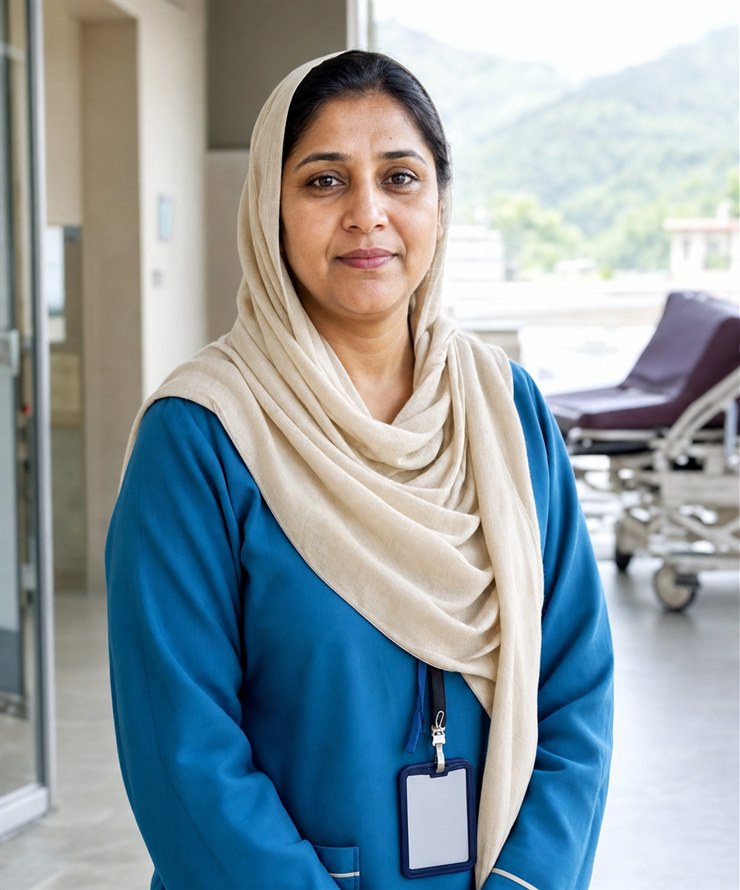 Portrait of Sadia Bibi, Pakistani Head of Nursing